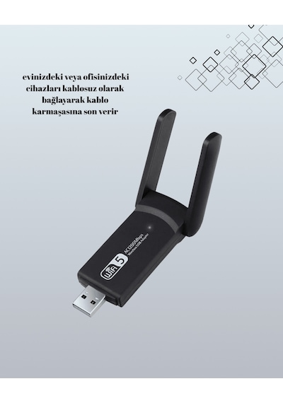 Tak-çalıştır Özellikli Çift Bant Wifi Adaptör 1200 Mbps - Lisinya