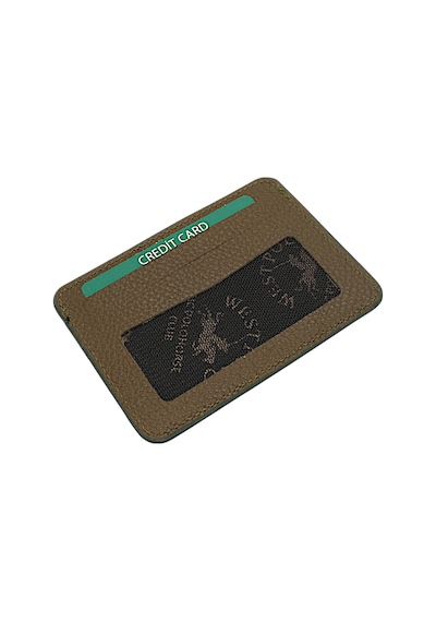 Westpolo Carpi Çok Bölmeli Unisex Hakiki Flötr Deri Kartlık - Haki Haki