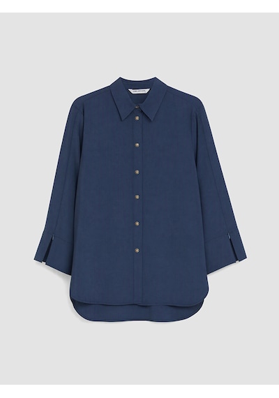 Lcw Limitless Lacivert Oversize Modal Karışımlı Gömlek