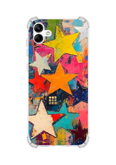 Printify Samsung Galaxy A04 İle Uyumlu Düşlerin Dansı Serisi Yıldız Dansı Tasarımlı Uv Baskılı Köşe Korumalı Antişok Kılıf Şeffaf