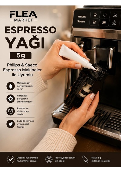 Saeco, Philips, Gaggia Espresso Uyumlu Kahve Makineleri İçin Koruyucu Yağlama Maddesi 5gr Şeffaf