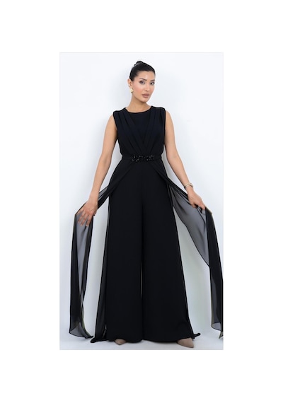 Dorne Moda Özel Koleksiyon Şifon Pelerinli Abiye Tulum - Kruvaze Yaka Boncuk Kemer Detaylı Geniş Paça Tulum - Düğün - Mezuniyet - Ofis Şıklığı Siyah Siyah Dorne Moda Özel Koleksiyon Şifon Pelerinli Abiye Tulum - Kruvaze Yaka Boncuk Kemer Detaylı Geniş Paça Tulum - Düğün - Mezuniyet - Ofis Şıklığı Siyah Siyah