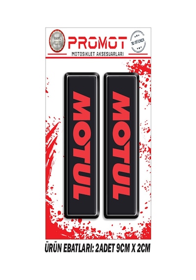 Damla Logo Motul Tasarımlı Ön Maşa Kabartmalı 2'li Sticker 1 Nötr