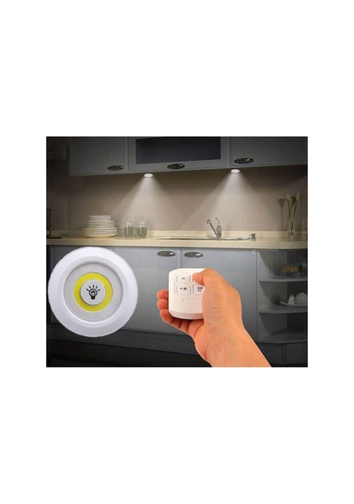 Uzaktan Kumandalı Yapışkanlı Led Spot Lamba 3 Lü White