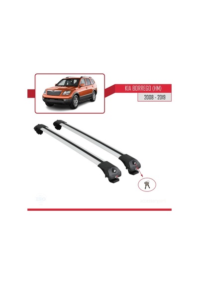 Kia Borrego Hm 2008-2019 Arası İle Uyumlu Ace-1 Ara Atkı Tavan Barı Gri
