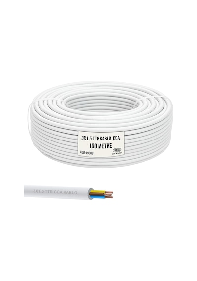 Emba Ttr Kablo 3X1.5 Beyaz 100Mt