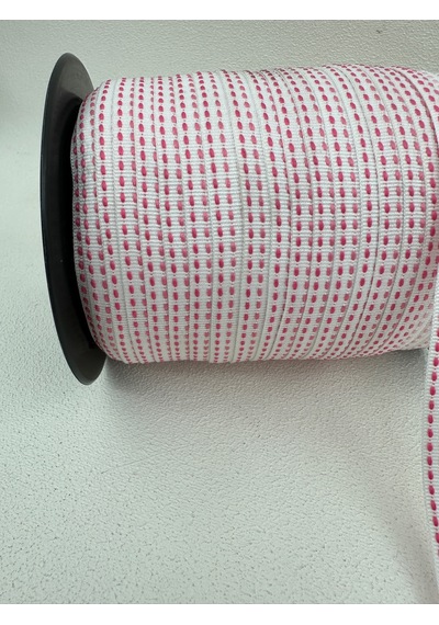 1 Cm Çizgili Puntalı Şerit-5 Metre- Pembe