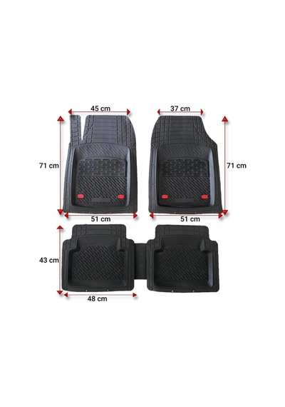 Safir Skoda Kamiq İle Uyumlu Universal 3d Paspas Krom Karbon