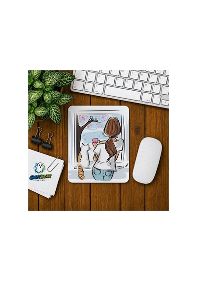 Camdaki Kız Baskılı Oyuncu Mousepad 048