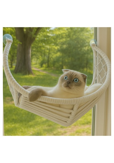Hilal Kedi Cam Yatağı & Cam Askılı Vantuzlu Kedi Yatağı