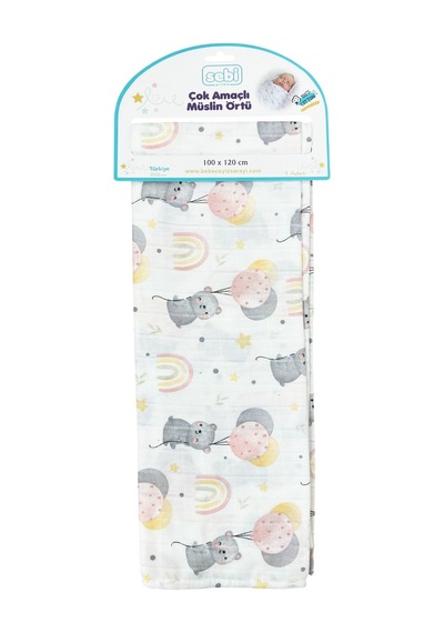 Sebi Bebe Çok Amaçlı Müslin Örtü 100x120 Cm Renkli