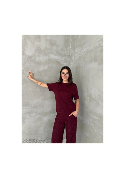 Asur Boutique Asur Butik Kadın Taşlı Bisiklet Yaka Alt Üst Takım Pantolonlu Şık Günlük Kombin Bordo Asur Boutique Asur Butik Kadın Taşlı Bisiklet Yaka Alt Üst Takım Pantolonlu Şık Günlük Kombin Bordo