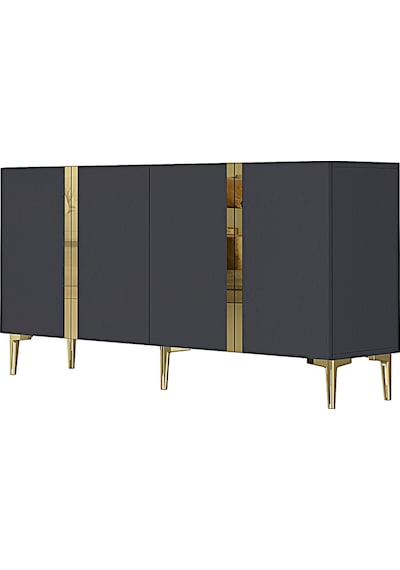 Ka1598ag Anka Konsol Ve Tv Sehpası Antrasit-gold 150cm