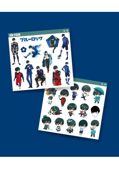 Bluelock-rin İtoshi-parlak Kağıt -2li Sticker Set-telefon Süsleme Blue Lock Etiket Mavi