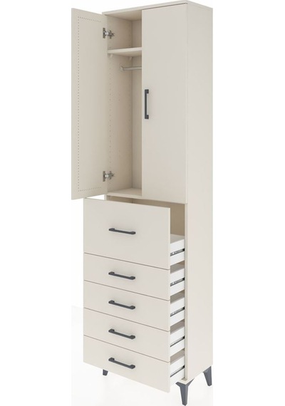 Arges Dolap 2 Raflı 5 Çekmeceli 2 Kapaklı 60x30x221 Aytaşı-ay... Aytaşı