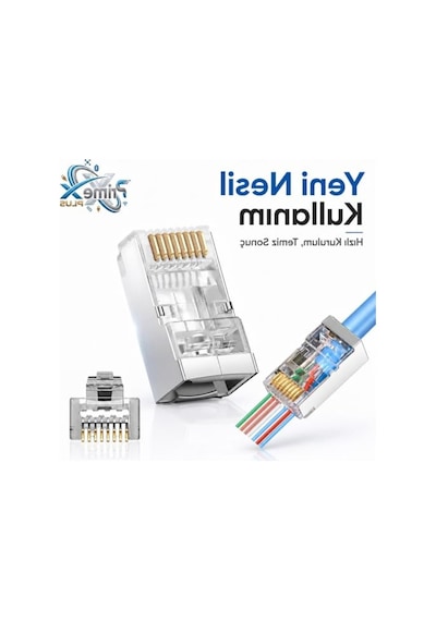 Cat6 Metal Rj45 Jack, 100'lü Paket, Yeni Nesil Uç