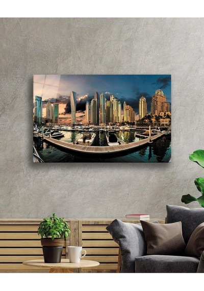 Şehir Manzara Cam Tablo 4mm Dayanıklı Temperli Cam City Landscape Glass Table 4mm Durable Tempered