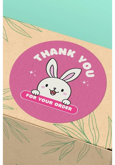 Tavşanlı Thank You For Your Order Sticker 3x3cm St2228 Çok Renkli