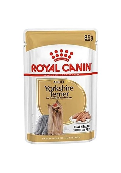 Royal Canin Yorkshire Terrier Pouch Yetişkin Köpekler İçin Konserve Mama, 85 G 4 Paketi