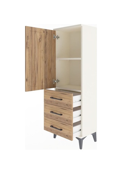 Arges Dolap 2 Raflı 3 Çekmeceli Tek Kapaklı 44x30x134 Aytaşı-çam Aytaşı
