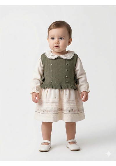 Xo Kids Kız Çocuk Elbise 9-24 Ay 52142 Haki