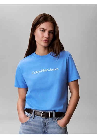 Calvin Klein A- Inst Logo Classıc, Cg1 Mavi Kadın T-shirt