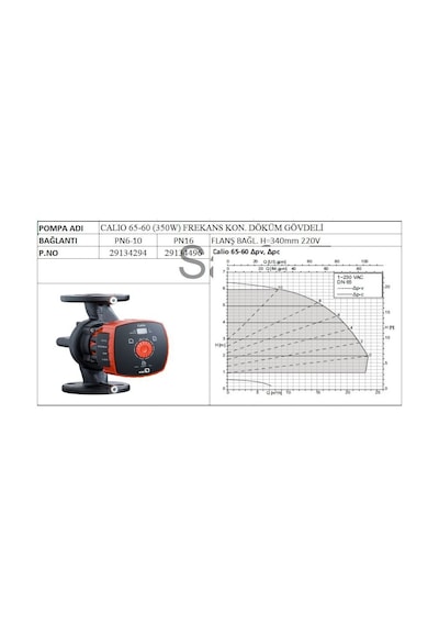 Ksb Calio 65- 60 350w Frekans Kon. Döküm Gövdeli Sirkülasyon Pompası- Dn65 Flanş Bağlantılı