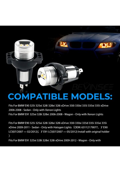 E90 E91 Led Far Ampulü Amber Sarı Renk Led Melek Gözü Far Ampulü