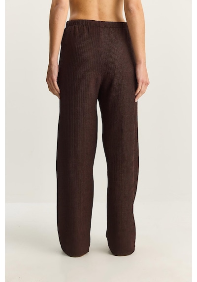 Shade Kadın Geniş Paça Krinkıl Örme Pantolon 4108 60283847 - Kahverengi
