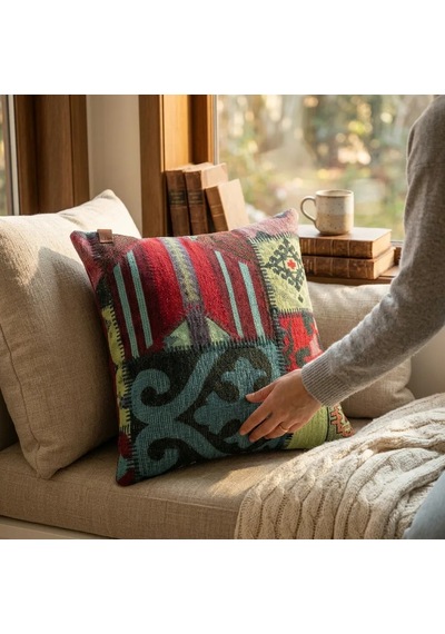 Tasarım Kırlent Kılıfı Kilim