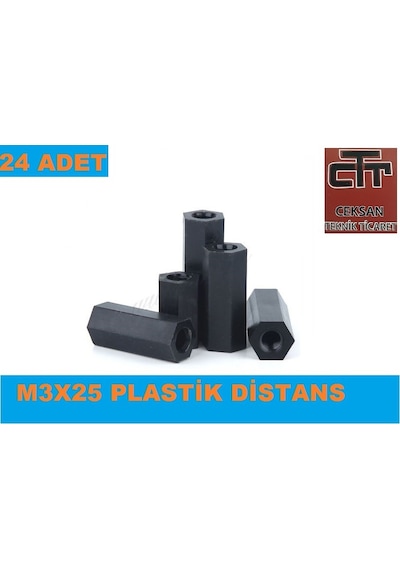 Distans-Standoff Pcb Plastik Dişi-Dişi Yükselteç Somun M3X25