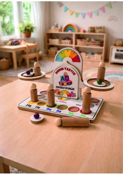 Benim Tartım Ağırlık Ölçme Ve Denge Oyunu Montessori Ahşap