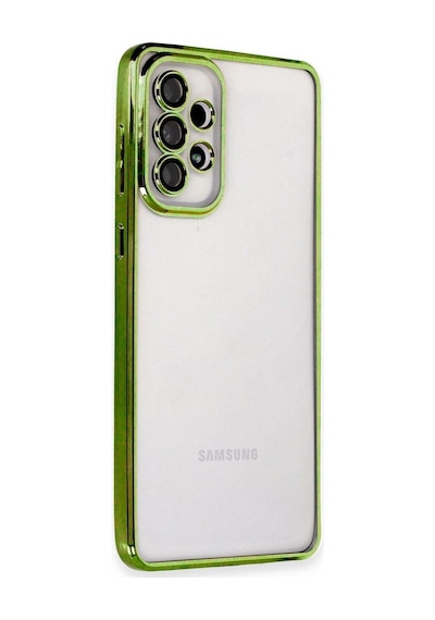 Tedar Samsung Galaxy Uyumlu A73 5g Kılıf Razer Lensli Silikon - Yeşil Najmaddin standart