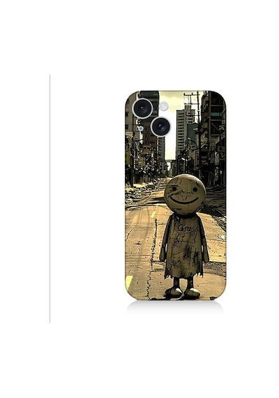 Apple Uyumlu iPhone 15 Plus Boş Şehir Desenli Silikon Kılıf Silikon