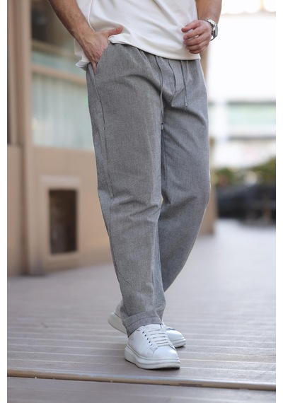 Madmext Siyah %100 Pamuklu Rahat Kesim Erkek Pantolon E6565