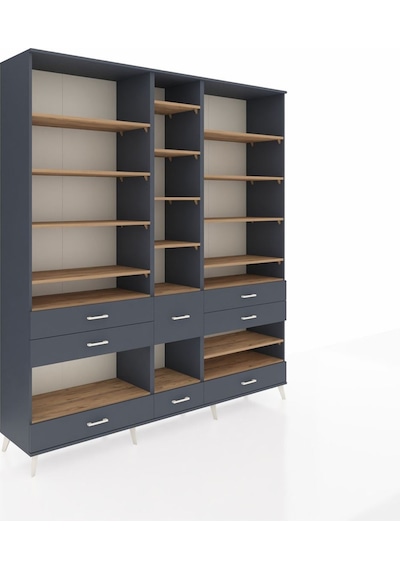 Hyperion Dolap 19 Raflı 8 Çekmeceli 220x44x243 Antrasit-çam/antrasit Atlas Çam/antrasıt Hyperion Dolap 19 Raflı 8 Çekmeceli 220x44x243 Antrasit-çam/antrasit Atlas Çam/antrasıt