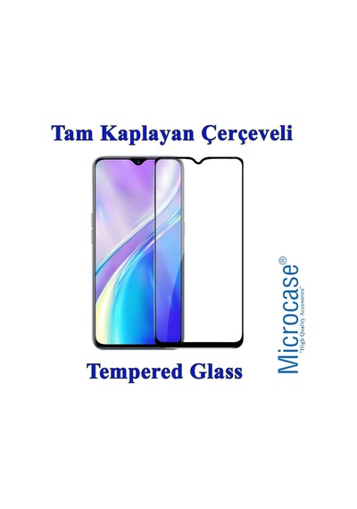 Realme Xt Tam Kaplayan Çerçeveli Tempered Cam - Siyah