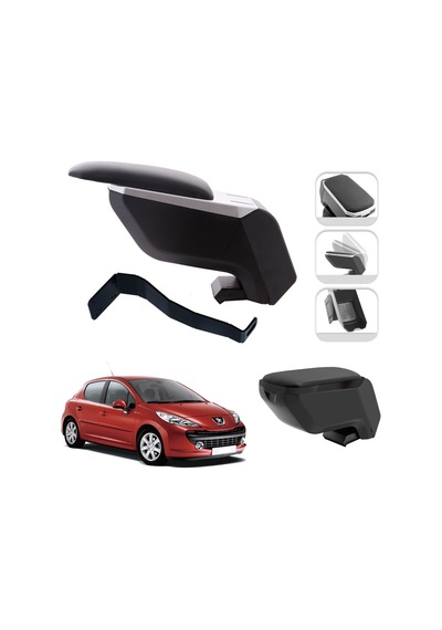 Mis Paket Peugeot 207 2006-2015 Delmesiz Çelik Ayaklı Kolçak + Askılı Koku + Micro Fiber Bez + Torpido Süngeri