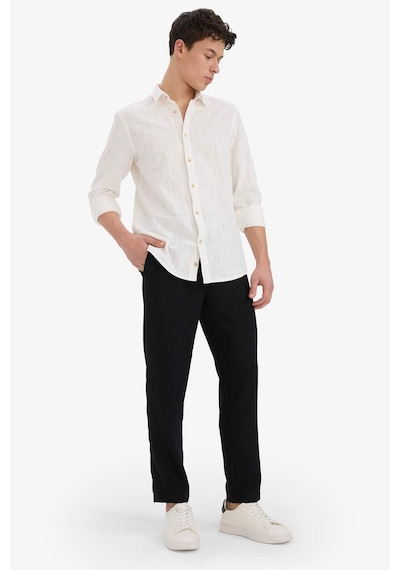 Defacto Relax Fit Kısa Paça Keten Görünümlü Pantolon E4790ax25aubk27 Siyah