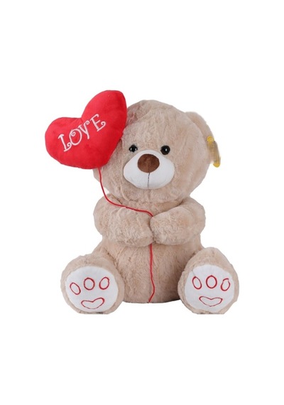 4740 Sk Peluş Ayı Kalpli Balonlu 40cm 2r Kahverengi