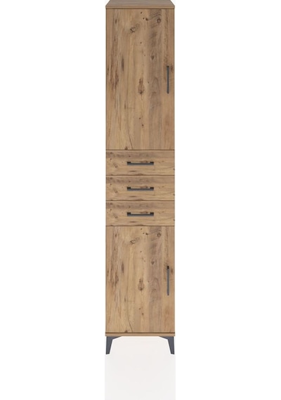 Hyperion Dolap 4 Raflı 3 Çekmeceli 2 Kapaklı 44x44x221 Çam-çam Çam
