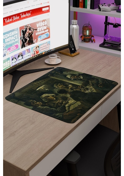 Van Gogh Patates Yiyenler Tablo V1 48x40 Xl Gaming Kauçuk Kaymaz Taban Mouse Pad Fare Altlığı