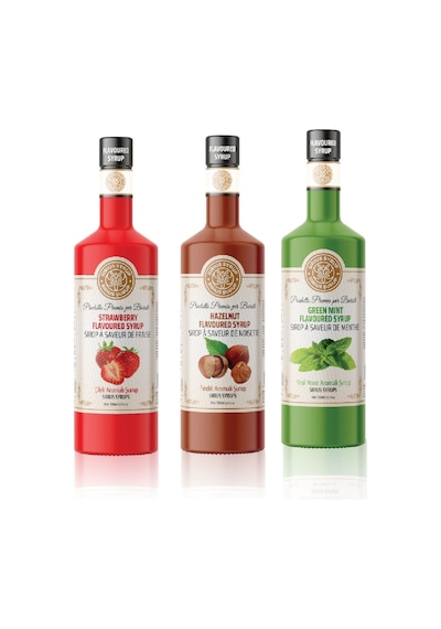 Sirius Premium Çilek Fındık Nane Aromalı Şurup 3 x 700 ML