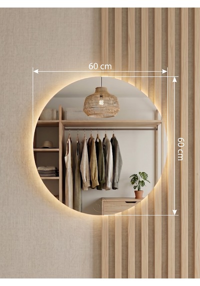 Robin Home Led Aynalı Şifonyer 5 Çekmece Ahşap Ayaklı Sepet-beyaz
