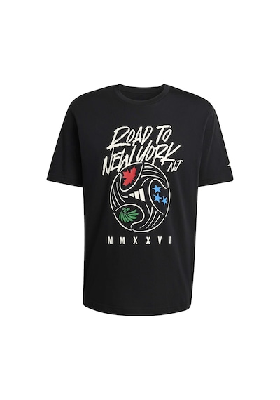 Fıfa World Cup 26 Road To Ny Nj Graphic Erkek Siyah Günlük Stil T-shirt Kb2533