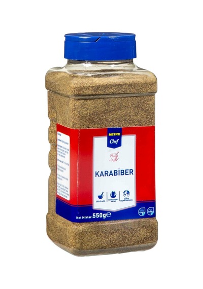 Metro Chef Karabiber 550 G - Taze Çekilmiş Baharat 3'li Ekonomik Paket - 3 Adet Tarı