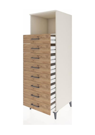 Kronos Dolap Tek Raflı 8 Çekmeceli 60x59x182 Aytaşı-çam Aytaşı