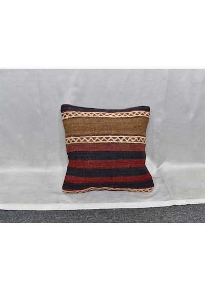 Zehra Abla Halı Yeni El Dokuma Dekorluk Kilim Kırlent Yastık Kılıfı 7502 Çok Renkli