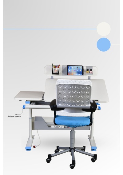 Creo Mobili Yükseklik Ve Eğim Ayarlı, Vega Advanced Bilgisayar Ve Çalışma Masası Takımı Ekru/mavi Gri Creo Mobili Yükseklik Ve Eğim Ayarlı, Vega Advanced Bilgisayar Ve Çalışma Masası Takımı Ekru/mavi Gri