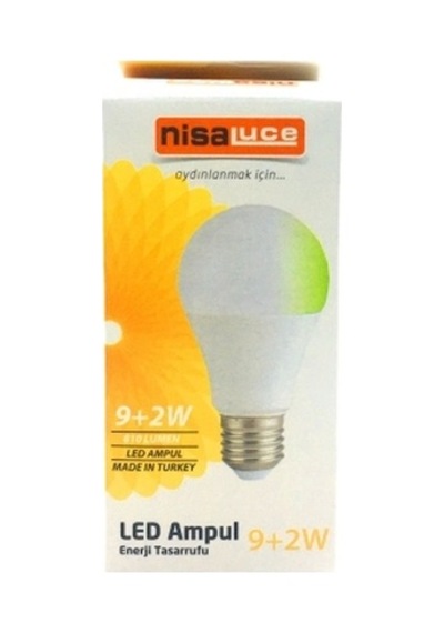 9+2w E27 Beyaz-yeşil Led Ampul Çok Renkli